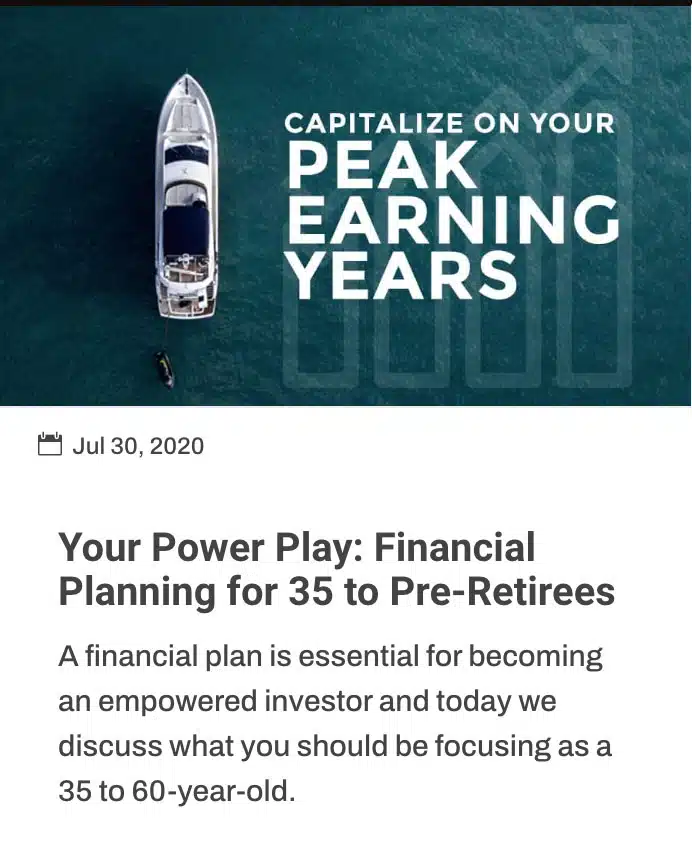 Peak Earning Years